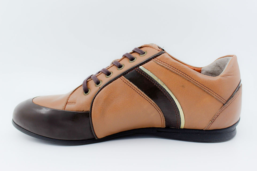Taba+Kahverengi Rugan Deri Sneaker Ayakkabı 01708991N05