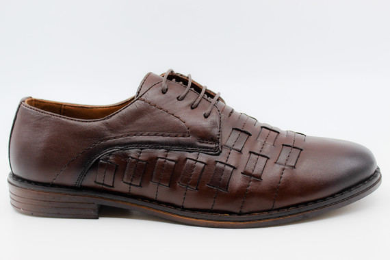 Kahverengi Deri Erkek Klasik Ayakkabı 37211 - Thumbnail