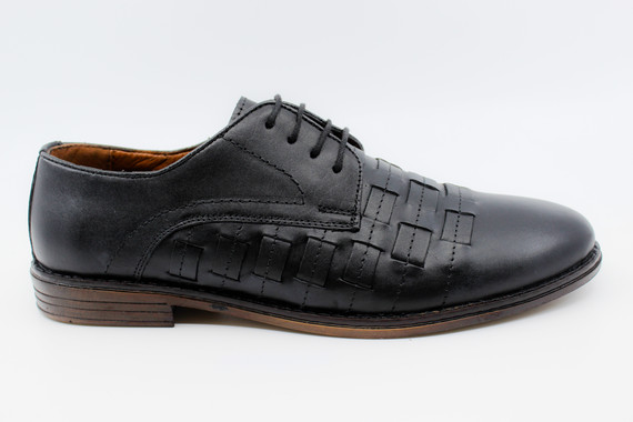 Siyah Deri Erkek Klasik Ayakkabı 37211 - Thumbnail