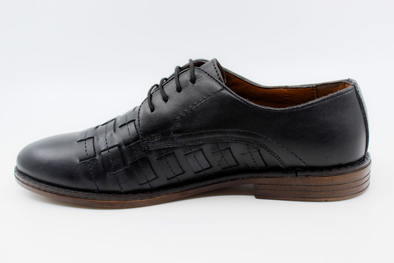 Siyah Deri Erkek Klasik Ayakkabı 37211 - Thumbnail