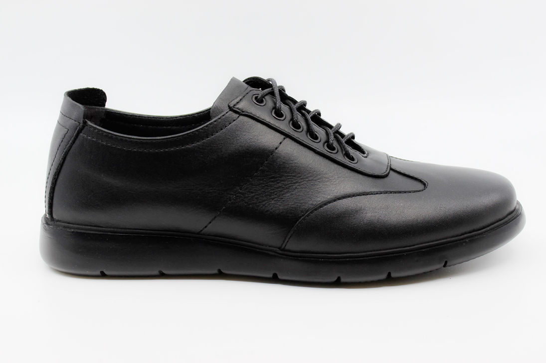 Siyah Deri Günlük Sneaker Ayakkabı 44519