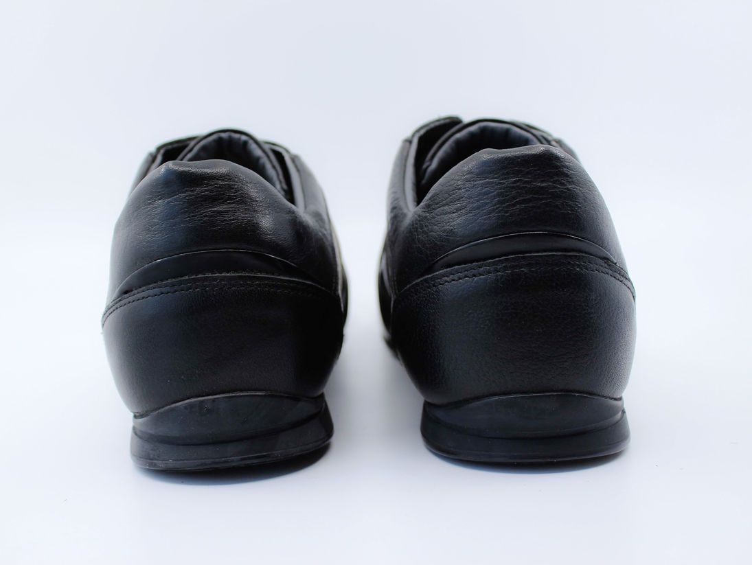 Siyah+Siyah Rugan Deri Sneaker Ayakkabı 01708991N02